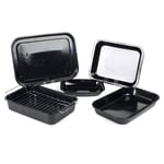 Russell Hobbs Roaster Baking Tray Ovenware 5 Piece Set Romano Vitreous Enamel