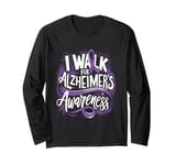 Walk to end Alzheimer's Awareness Purple Ribbon Support Long Sleeve T-Shirt