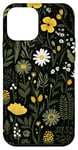 iPhone 12 mini Olive Green Boho Botanical Wildflowers Case