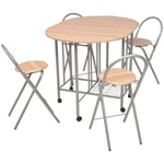 Ensemble Table à manger avec 4 chaises / Ensemble de salle à manger pliable 5 pcs mdf