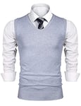 iClosam Pull sans Manche Homme Tricot Gilet Homme - Gris - XXL