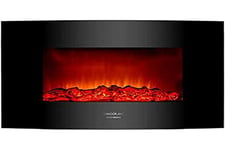 Cecotec Cheminée Murale électrique décorative Warm 2200 Curved Flames 2000W Noir