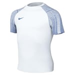 Nike Soccer Jersey Y NK DF Academy JSY SS, White/Royal Blue/Royal Blue, DH8369-102, L