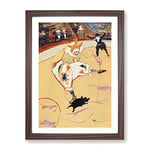 Clown At The Circus Fernando By Henri De Toulouse Lautrec Classic Painting Framed Wall Art Print, Ready to Hang Picture for Living Room Bedroom Home Office Décor, Walnut A3 (34 x 46 cm)