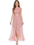 Dressystar Robe de soirée élégante pour femme - Col en V - Robe maxi Vokuhila - Robe de demoiselle d'honneur, Blush, XL