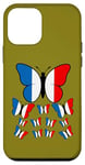 Coque pour iPhone 12 mini French Pride Papillon Magnifique avec Drapeau de la France