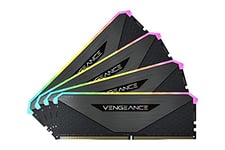 Corsair Vengeance RGB RT 128Go (4x32Go) DDR4 3600MHz C18 Mémoire de Bureau (Éclairage RGB Dynamique, Optimisé pour AMD 300/400/500 Series, Compatible avec Intel 300/400/500 Series) Noir