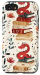 Coque pour iPhone SE (2020) / 7 / 8 Motif de ver de bibliothèque Cute Dragon Books Cottagecore