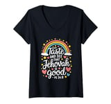 Womens Jehovah's Witness Taste And See Jehovah Is Good JW ORG JW V-Neck T-Shirt