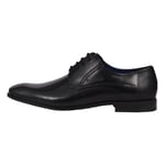 bugatti Homme Chaussure basse d'affaires classique en cuir, Derby avec une coupe confortable, Noir, 45 EU