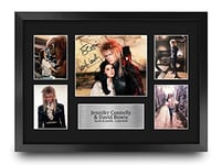 HWC Trading FR A3 Jennifer Connelly & David Bowie Labyrinth Sarah Williams & Jareth Gifts Printed Signed Autograph Picture for Movie Memorabilia Fans - A3 Framed