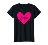 Pink Sarah Name Heart Love Woman Girl Friend Personalized T-Shirt