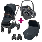 Maxi Cosi Pack poussette trio Oxford + nacelle Oria coque Pebble 360 Essential Graphite