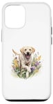 Coque pour iPhone 12/12 Pro Labrador Retriever Floral Wildflower Dog