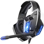 SANON Pc Gaming Headset with Noise Canceling Mic Wired Gaming Headset Stereo Sound Effect Compatible with 3. 5mm Jack Enabled Devices