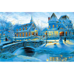 XYDXDY Jigsaw Puzzles For Adults 3000 Pieces Of Warm Snow Scene Homeland Family Skills Games Colorful Puzzle Games Adult Puzzles