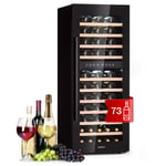 Wine Fridge Refrigerator Drinks Cooler 2 Zones 192 L 73 Bottles LED Touch Black