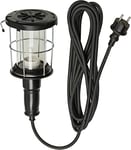Brennenstuhl Lampe d'atelier en caoutchouc dur avec panier de protection robuste (60 W, diamètre 146 mm, câble de 5 m) Noir