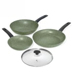 Prestige Eco Frying Pans and Wok Non Stick Dishwasher Safe Cookware - 3 Piece