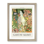 The Dancer By Gustav Klimt Exhibition Museum Painting Framed Wall Art Print, Ready to Hang Picture for Living Room Bedroom Home Office Décor, Oak A2 (64 x 46 cm)