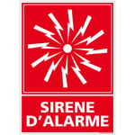 Panneau Sirène d'Alarme Incendie-- Adhésif - 450 x 630 mm