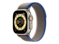 Apple Watch Ultra - 49 Mm - Titan - Smartklokke Med Trail Loop - Myk Dobbeltlagsnylon - Blå/Grå - Båndbredde: S/M - 32 Gb - Wi-Fi, Lte, Uwb, Bluetooth - 4G - 61.3 G