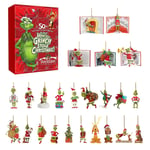 Adventskalender 2023 Gränsöverskridande New Grinch Christmas Blind Box Grönhårigt monster 24-dagars Halloween Countdown Calendar Blind Box style 2