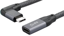 USB-C 3.2 Gen.2 forlængerkabel - 5A/100W - Vinklet - 0.50 m