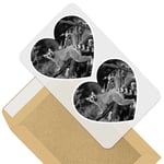 2 x Heart Stickers 10 cm - BW - Cool Tailed Lemur Madagascar #35424