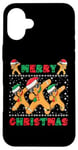 Coque pour iPhone 16 Plus Joyeux Noël Dabbing Gingerbread Men with Xmas Hats