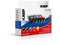 KMP MULTIPACK C100V - 5-pack - svart, gul, cyan, magenta - kompatibel - bläckpatron (alternativ för: Canon 6431B001, Canon 6443B001, Canon 6444B001, Canon 6445B001, Canon 6446B001, Canon CLI-551BK XL, Canon CLI-551C XL, Canon CLI-551M XL, Canon CLI-551Y XL, Canon PGI-550PGBK XL) - för Canon PIXMA iP8750, iX6850, MG5550, MG5650, MG5655, MG6450, MG6650, MG7150, MG7550, MX725