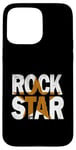 Coque pour iPhone 15 Pro Max Graphique Orange Rock Star Distress de couleur orange