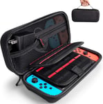 Noir - 1 Pièce Étui De Transport Pour Nintendo Switch/Switch Oled (Console Non Incluse) - Compatible Avec L'adaptateur D'alimentation - Coque Dure Antichoc Pochette De Transport Avec Espace Pour 20 Ét