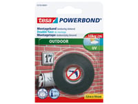 Tesa Powerbond Outdoor, Monteringstejp, Svart, 1,5 M, Utomhus, Tegel, Metall, Plast, Sten, 0,1 Kg/Cm