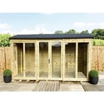 7 x 13 Reverse Pressure Treated Apex Summerhouse with Long Windows