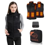 BIAL Veste Chauffante Femme, Gilet Chauffant Femme avec Batterie Incluse de 16000mAh 7,4V, Doudoune Chauffante Femme pour Ski en Plein air Randonnée Chasse Camping