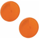 Cyclingcolors - 2x catadioptre orange rond 60mm autocollant réflecteur remorque tracteur voiture