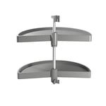 Emuca - Kit d'étagères rotatives pour Meuble d'angle de Cuisine, Tourniquet Demi-Lune de Ø650mm pour Module de 800mm, Gris