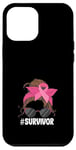 Coque pour iPhone 12 Pro Max Ruban rose pour la sensibilisation au cancer du sein #Survivor