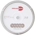 PRIMEON BD-R DL Cakebox (10 disques) 50GB/2-8x, Surface Ultra-Protégée