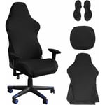 Housse de chaise de gaming - Housse de chaise de bureau - Noir - Extensible - Pour chaise de jeu d'ordinateur, style racing - Noir