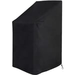 Housse De Protection Pour Chaise De Jardin Empilables Imperméable Avec Cordon Intégré 420d Oxford Noir 65 X 65 X 80/120 Cm