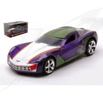 FR- Jada Toys CHEVROLET CORVETTE STINGRAY THE JOKER 2009 PURPLE/GREEN/WHITE 1:32