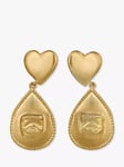 Alex Monroe Bewitched Heart Teardrop Earrings, Gold