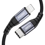 Choetech USB-C til Lightning MFI-kabel, 1,2 m lang - svart