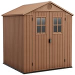 Keter - Abri de jardin en résine darwin 6x6 bois avec fenêtres avant