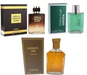 3 Pack Men's Perfume Vanilla Tobacco Laghmani OUD Hidden Code Green EDP 100ml