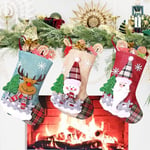 Lablanc - Lot de 3 Chaussette de Noel, Petit Chaussettes de Noël à Suspendre Jute Cheminée Personnalisé Mini Bas de Noël, Mini Sac Cadeau Chaussette