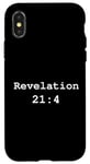 Coque pour iPhone X/XS Versets de la Sainte Bible sur la foi chrétienne dactylographiés Apocalypse 21:4