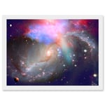 Spiral Galaxy Deep Space Stars Nebula Cosmos Artwork Framed Wall Art Print A4